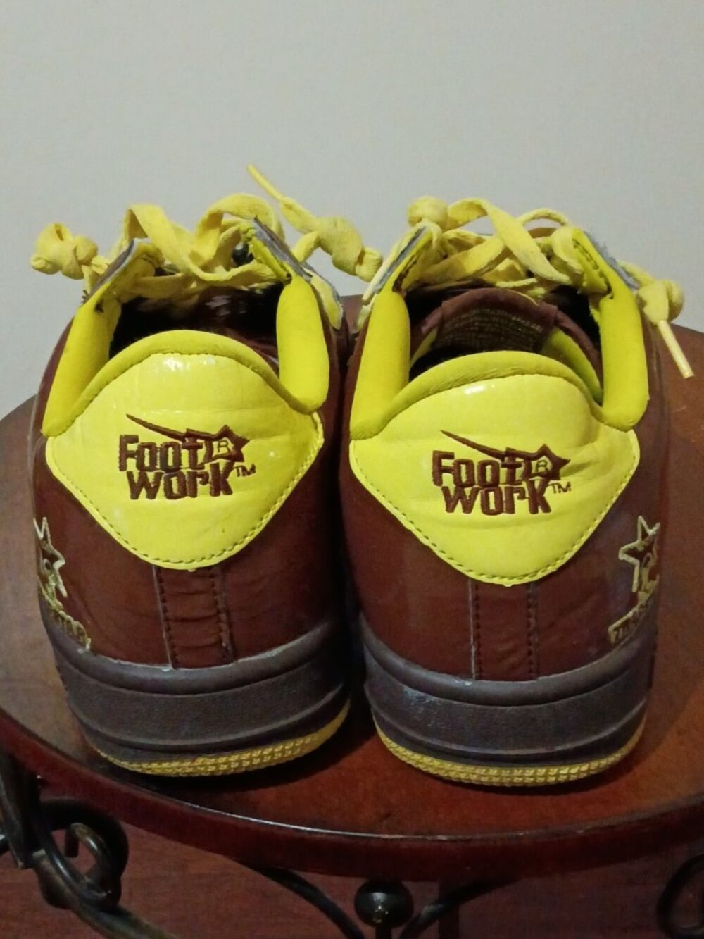 Men's A Bathing Ape Foot Work Trap Star Brown Yellow Sneaker FS-001 Size 11.5 - Picture 10 of 15